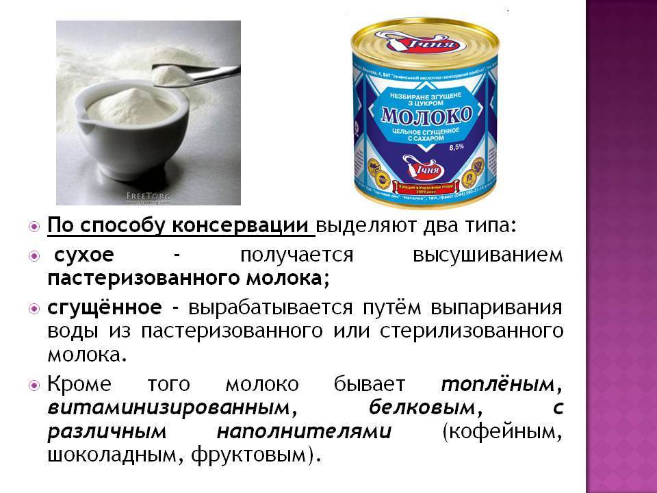 Понятие о молочных консервах