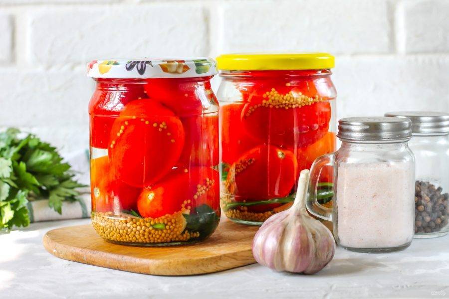 Соленые помидоры с горчицей. заготовки. легко и по правилам