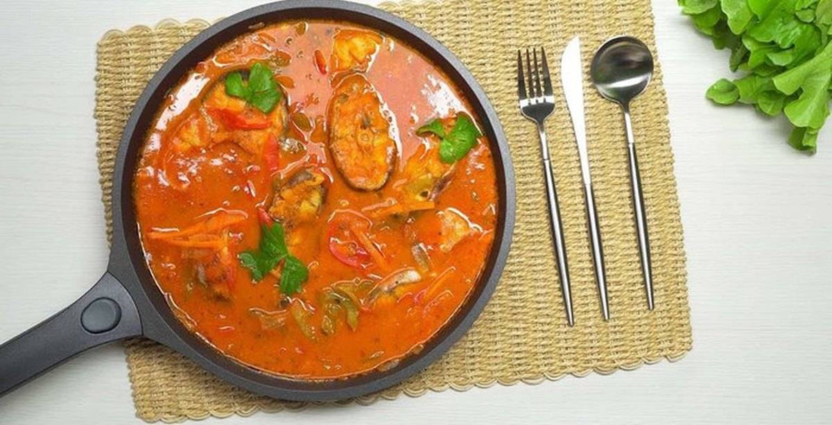 Рыба с овощами в томатном соусе - 8 пошаговых фото в рецепте