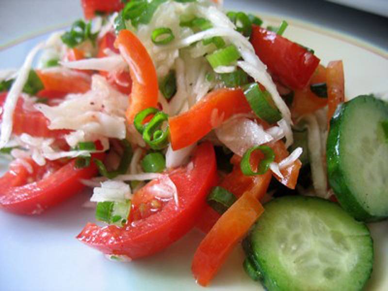 Рецепты салат из огурцов и перцев