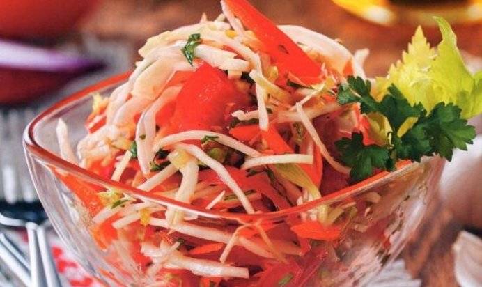 Салат из капусты с уксусом и сахаром — пошаговые рецепты приготовления с морковью, яблоками, болгарским перцем