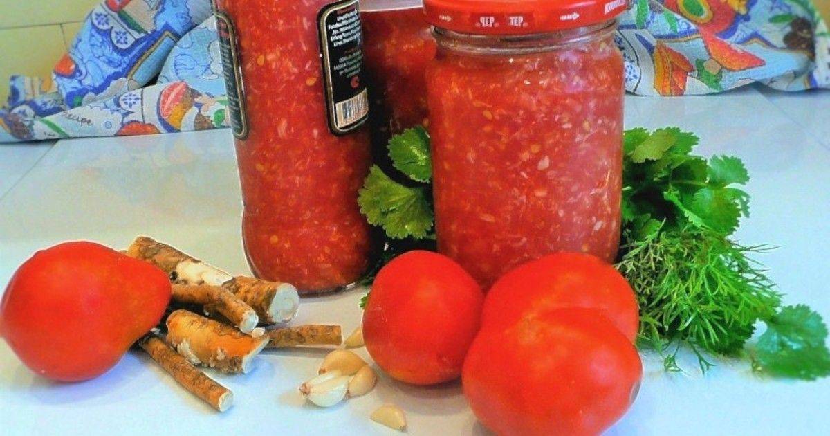 Хреновина – классический рецепт приготовления из помидор и хрена с чесноком