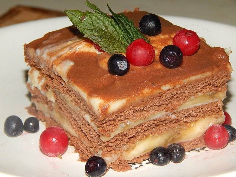 Торт «Эклер» без выпечки: легкий рецепт десерта из печенья с заварным кремом
