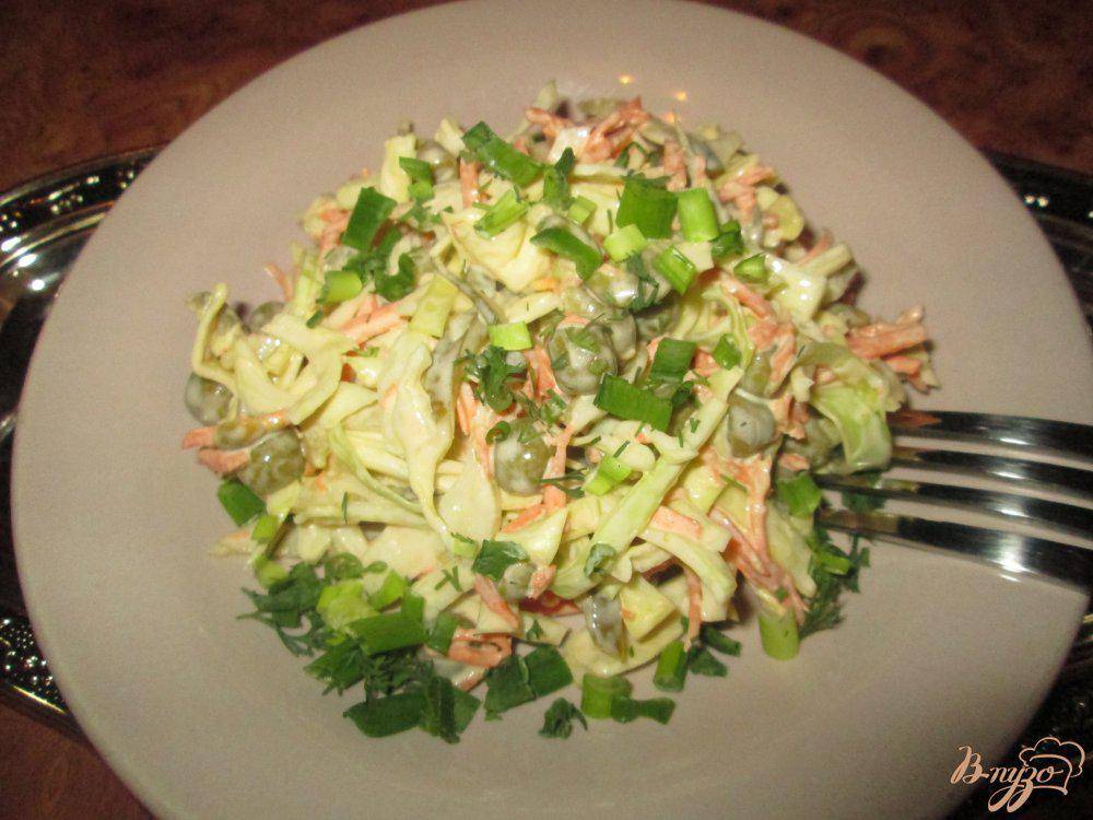 Рецепт приготовления очень вкусного весеннего салат с капустой и огурцами