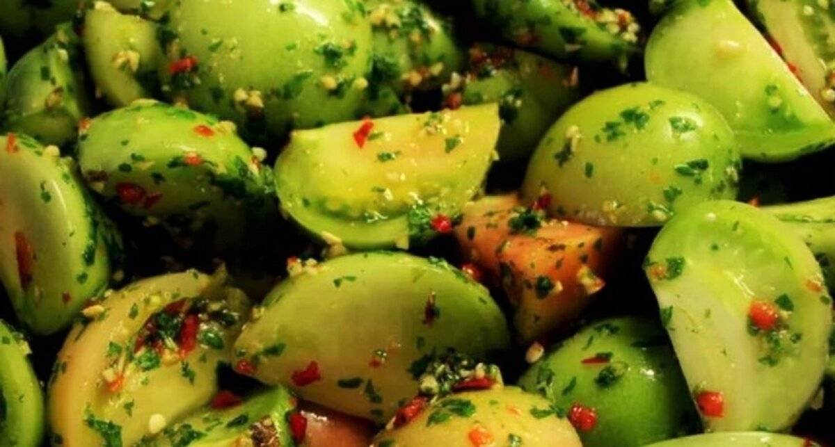 Салаты из зеленых помидоров на зиму — очень вкусные рецепты