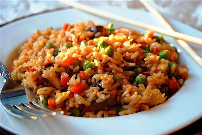 Рис с овощами на гарнир рассыпчатый на сковороде, как приготовить, рецепт с пошаговым фото