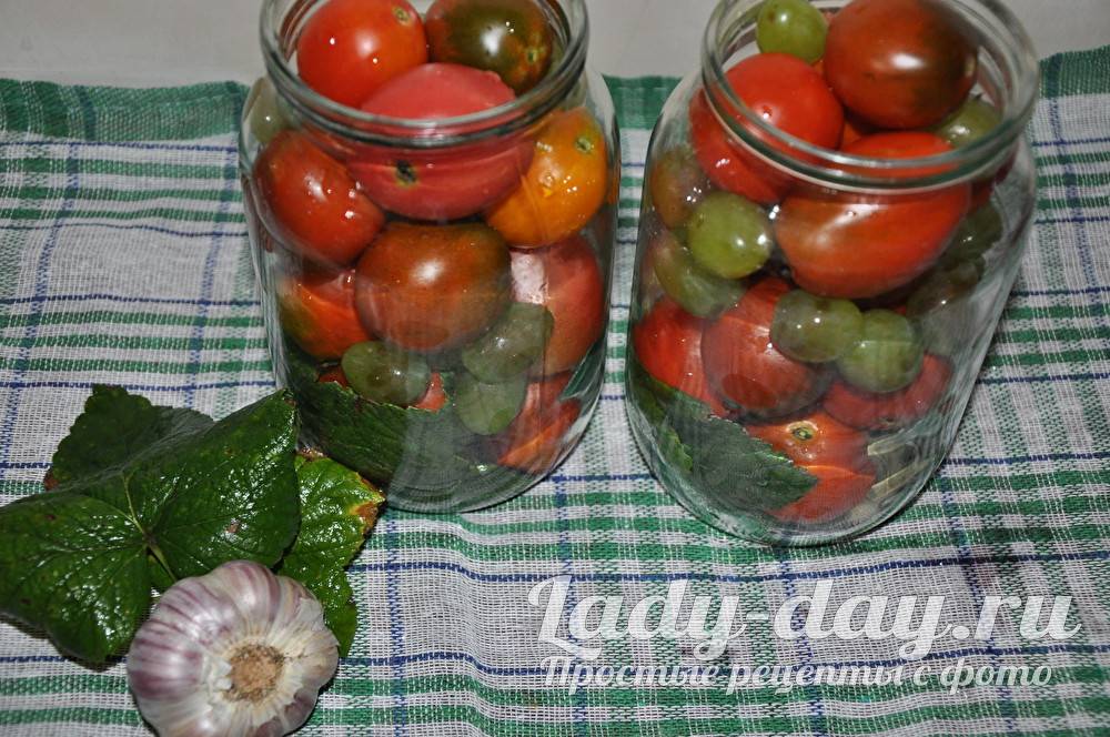 Помидоры с виноградными листьями - рецепты на зиму: соленые и маринованные помидоры в листьях винограда