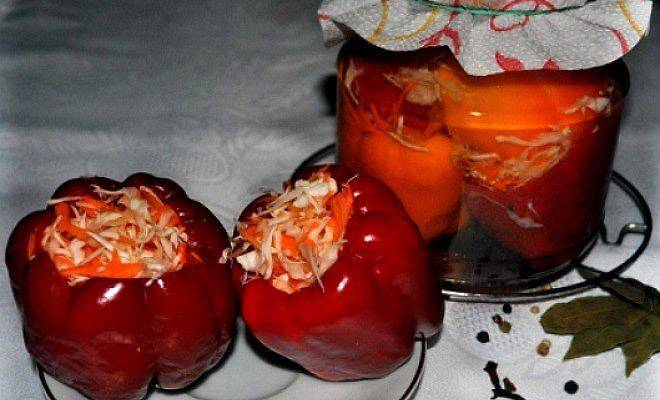 Фаршированный болгарский перец с капустой на зиму рецепт с фото пошагово и видео
