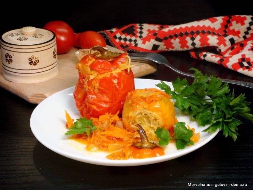 Перец, фаршированный капустой на зиму рецепт с фото