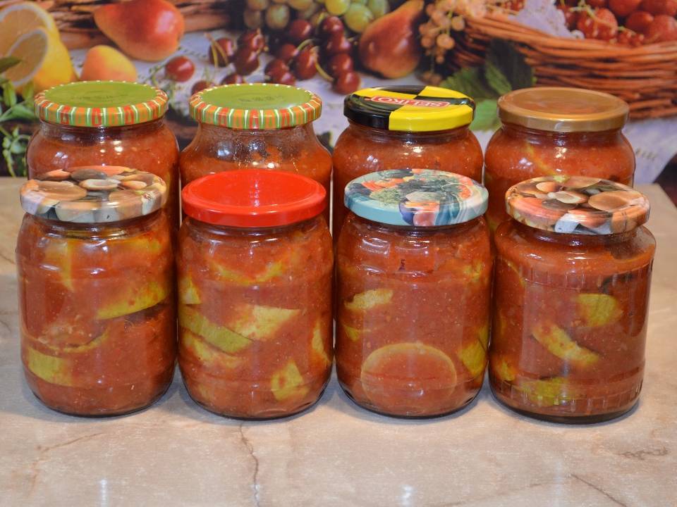 Рецепты приготовления кабачков в томатном соусе на зиму