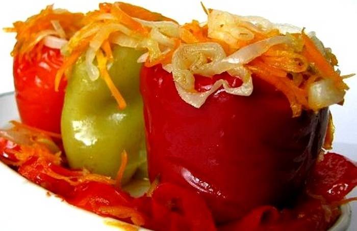 Перец, фаршированный капустой: рецепт с фото пошагово