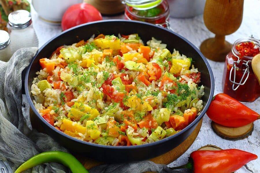 Рис с овощами – 12 рецептов приготовления