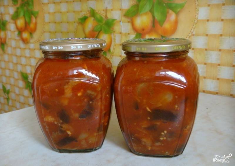 Баклажаны в томате на зиму – подробный рецепт с фото