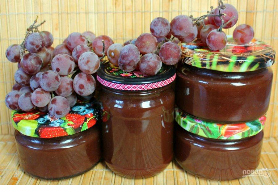 Варенье из винограда - как сварить с косточками или без на зиму
