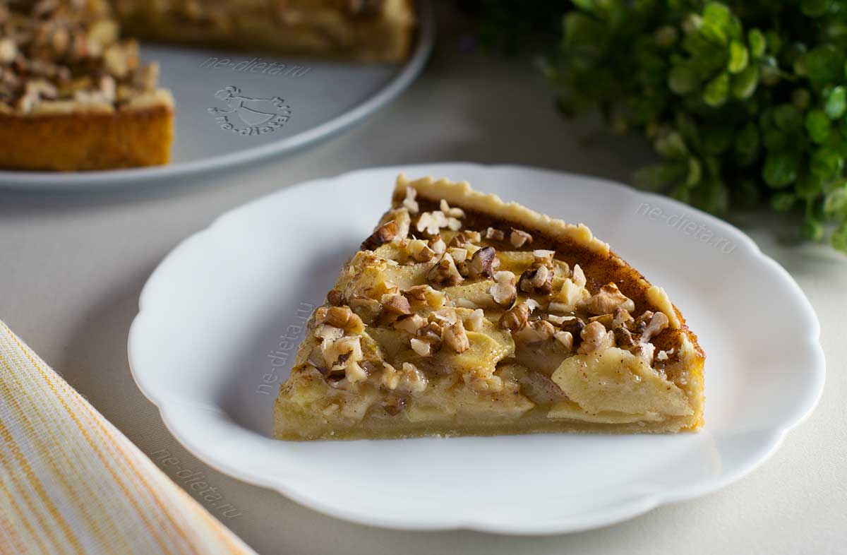 Яблочный пирог с орехами "рассвет" – кулинарный рецепт
