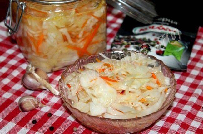 Рецепт суточной капусты: маринование с морковью, перцем, чесноком и уксусом, суточный салат
